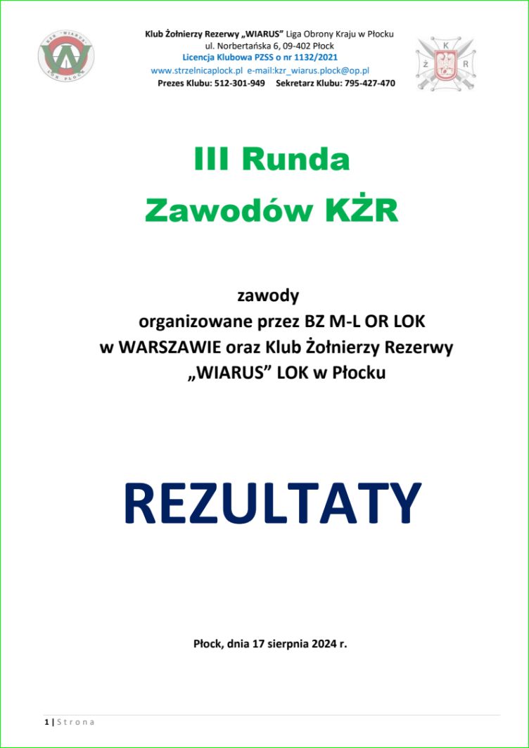 III runda kzr 1