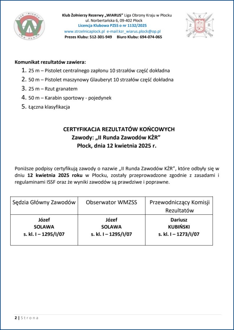 II rundakż 2025 popraw 2