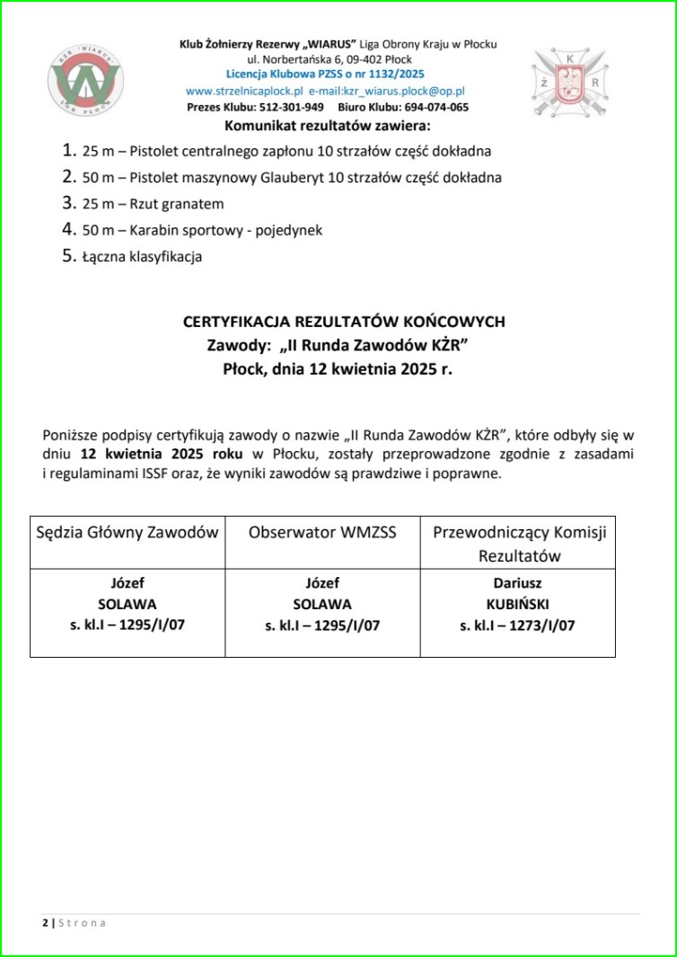 II rundakż 2025 2