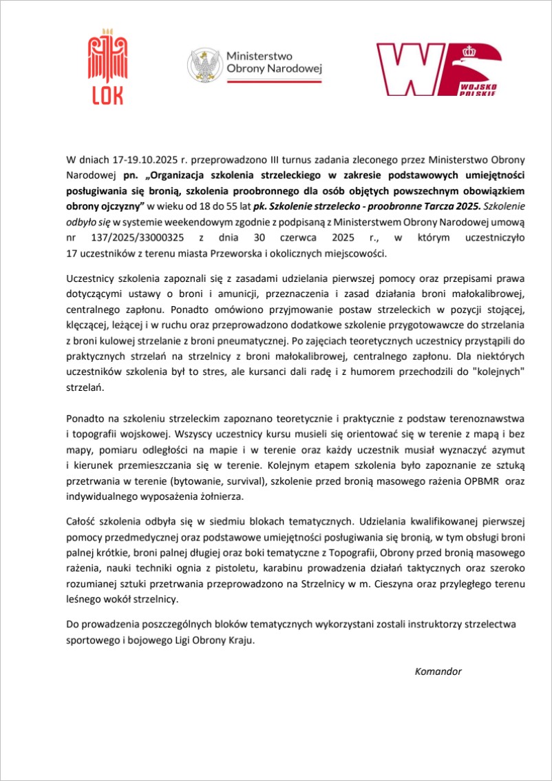 III TURNUS PODKARPACKA OW LOK